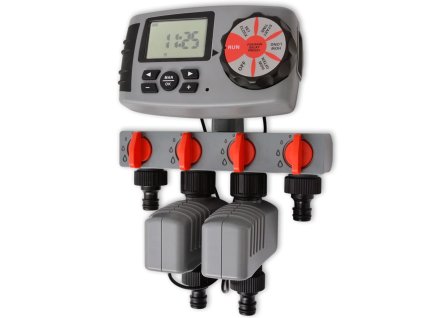 42352 vidaXL Automatický zavlažovací časovač so 4 stanicami 3 V