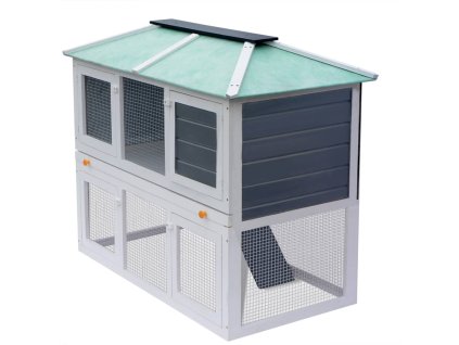 vidaXL Zvieracia klietka/králikáreň, dvojposchodová, drevená