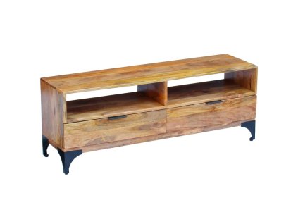 vidaXL TV stolík z mangového dreva, 120 x 35 x 45 cm