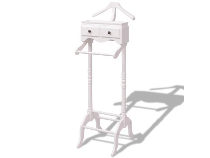 vidaXL Vešiak na oblečenie so skrinkou, drevený, biely