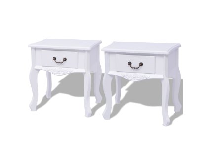 vidaXL Nočné stolíky, 2 ks, MDF, biele