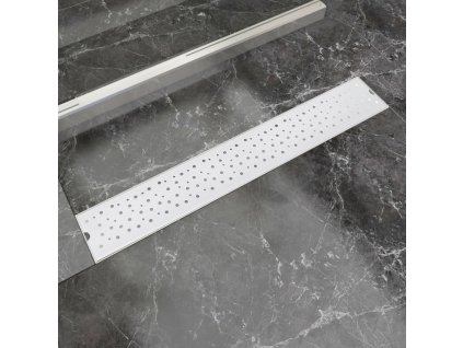 vidaXL Rovný sprchový odtok s bublinkami, 730x140 mm, nerezová oceľ