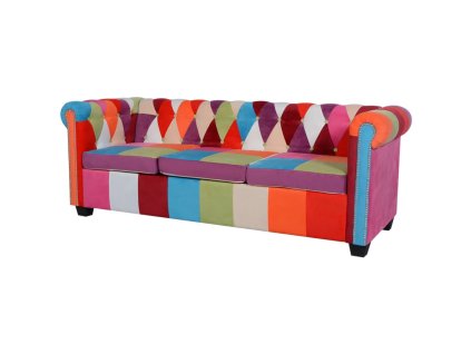 vidaXL Pohovka Chesterfield, 3-miestna, látka