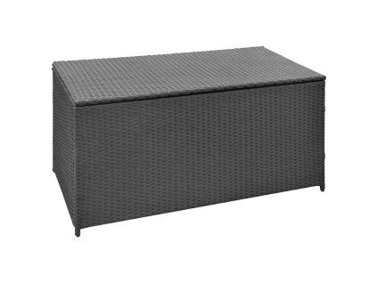 vidaXL Záhradný úložný box čierny 120x50x60 cm polyratanový