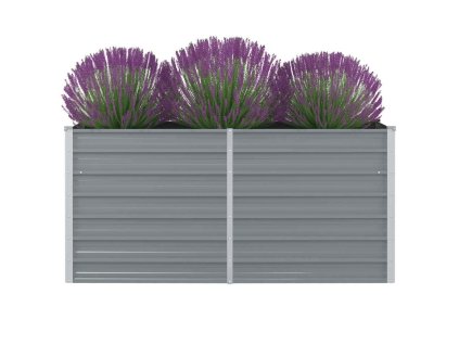 vidaXL Vyvýšený záhradný kvetináč, 160x80x77 cm, pozinkovaná oceľ, šedá