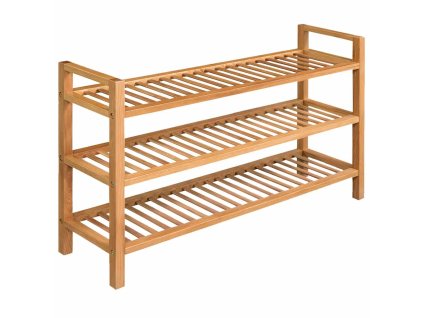 vidaXL Regál na topánky s 3 policami 100x27x60 cm, dubový masív