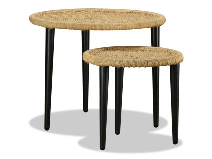 vidaXL Súprava konferenčných stolíkov 2 ks, prírodná juta