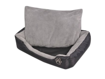 vidaXL Psí pelech s čalúneným vankúšom, veľkosť XXL, čierny