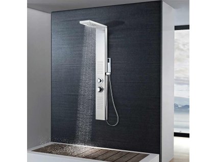 vidaXL Štvorcový sprchový panel, nerezová oceľ