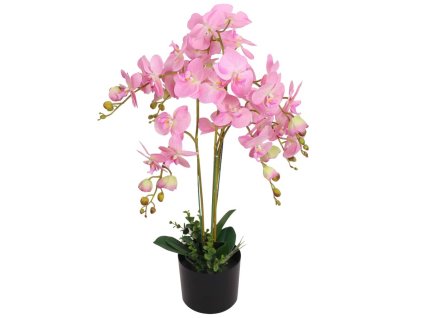 vidaXL Umelá rastlina, orchidea s kvetináčom 75 cm, ružová
