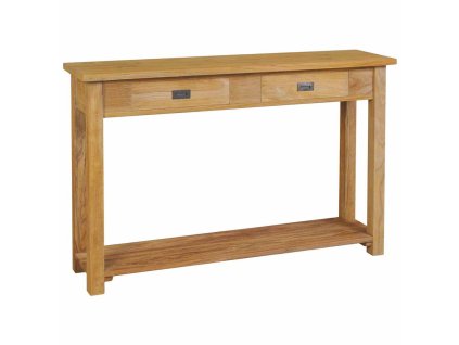 vidaXL Konzolový stolík z masívneho teakového dreva, 120x30x80 cm