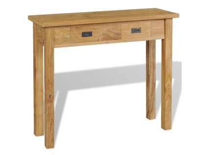 vidaXL Konzolový stolík z masívneho teakového dreva, 90x30x80 cm