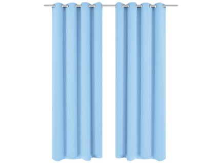 vidaXL Zatemňovací záves s kovovými očkami, 2 ks, 135x245 cm, tyrkysový