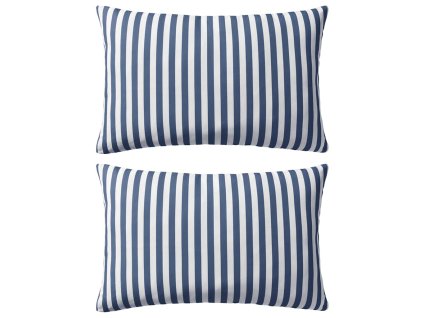 vidaXL Vankúše do exteriéru 2 ks pruhované 60x40cm tmavomodré