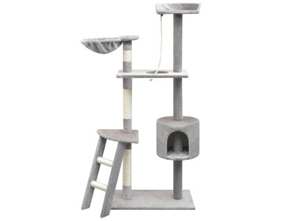 vidaXL Škrabadlo pre mačky so sisalovými stĺpikmi, 150 cm, šedé