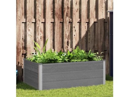 vidaXL Vyvýšený záhradný záhon, WPC 150x100x54 cm, sivý