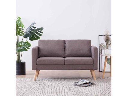 vidaXL Látková 2-miestna pohovka sivo-hnedá