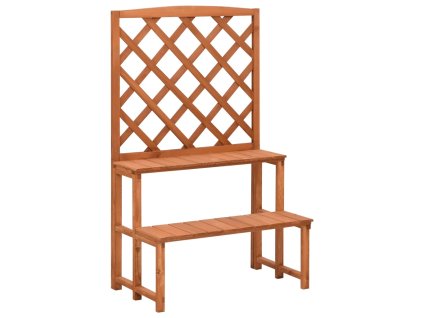 vidaXL Podstavec na kvetináč z jedľového dreva s mriežkou 70x42x115 cm