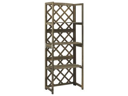 vidaXL Mriežka na rastliny s poličkami 55x30x140 cm masívne jedľové drevo