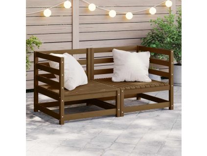 vidaXL Záhradné rohové pohovky 2 ks medovohnedé masívna borovica