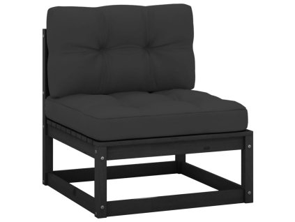 vidaXL Záhradná stredová pohovka s antracitovými vankúšmi borovica