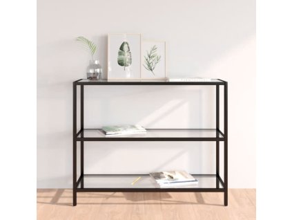 vidaXL Policový regál, priehľadný 100x36x90 cm, tvrdené sklo