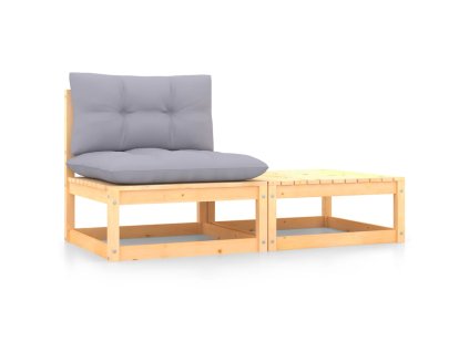 vidaXL 2-dielna záhradná sedacia súprava s podložkami borovicový masív