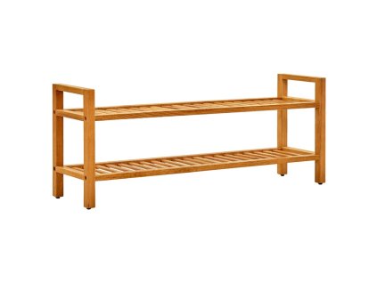 vidaXL Regál na topánky s 2 policami 100x27x40 cm, dubový masív