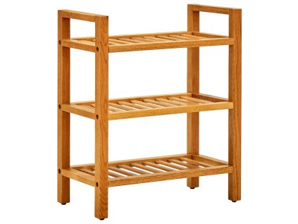 vidaXL Regál na topánky s 3 policami 50x27x60 cm dubový masív