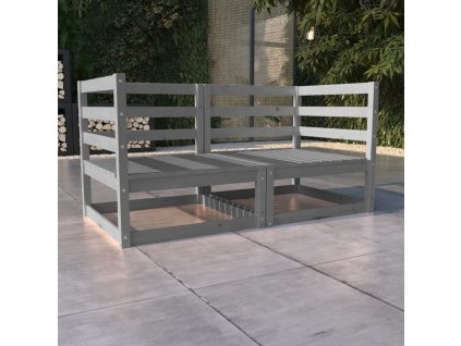 vidaXL Záhradná 2-miestna pohovka šedá masívna borovica