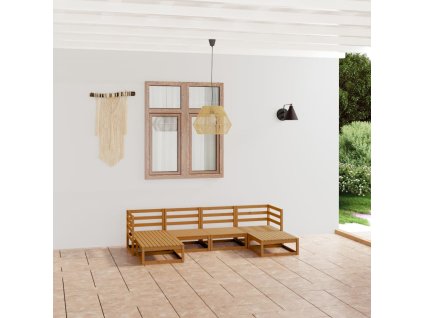 vidaXL 6-dielna záhradná sedacia súprava, borovicový masív