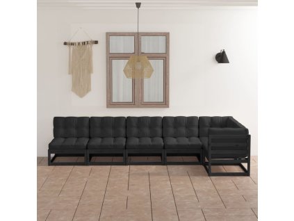 vidaXL 6-dielna záhradná súprava s podložkami borovicový masív