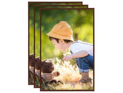 vidaXL Fotorámiky na stenu alebo stôl 3 ks bronzové 59,4x84 cm MDF