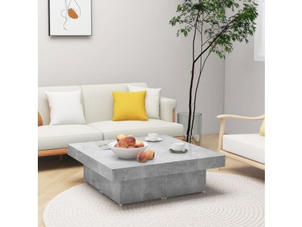 vidaXL Konferenčný stolík, betónovo sivý 90x90x28 cm, kompozitné drevo