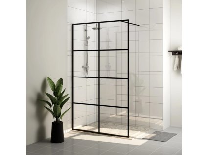 vidaXL Sprchová zástena z priehľadného ESG skla 90x195 cm čierna