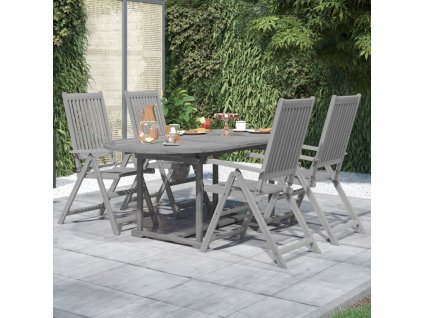 vidaXL 5-dielna záhradná jedálenská súprava masívne akáciové drevo