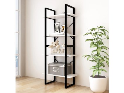 vidaXL Knižnica so 4 policami biela 60x30x140 cm masívna borovica