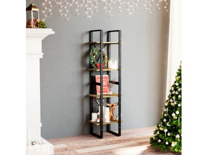 vidaXL Knižnica so 4 policami 40x30x140 cm, borovicový masív