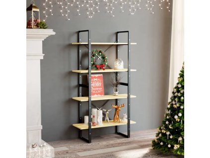 vidaXL Knižnica so 4 policami 80x30x140 cm, borovicový masív