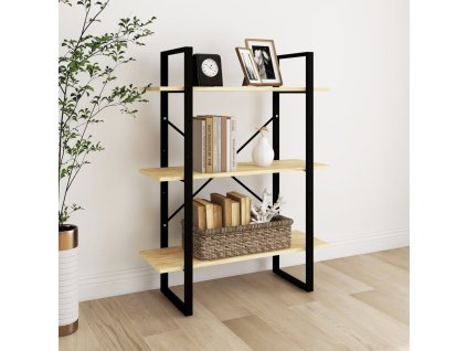 vidaXL Knižnica s 3 policami 80x30x105 cm, borovicový masív