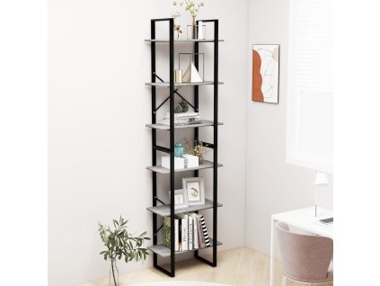 vidaXL Úložná polica, betónovo sivá 60x30x210 cm, kompozitné drevo