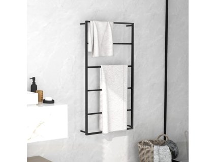 vidaXL Stojan na uteráky čierny 60x10x116 cm oceľ