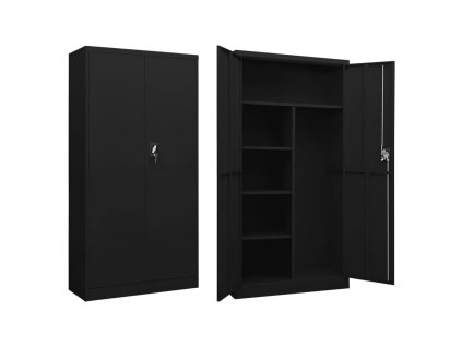 vidaXL Uzamykacia skriňa čierna 90x40x180 cm oceľová