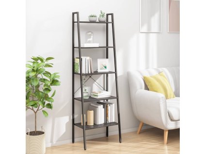 vidaXL 5-poschodová rebríková polica čierna 56x35x174 cm