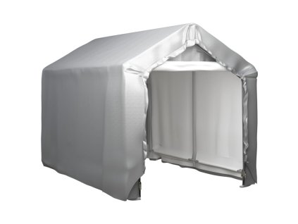 vidaXL Úložný stan 180x300 cm oceľový sivý