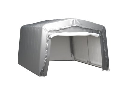 vidaXL Úložný stan 370x370 cm oceľový sivý