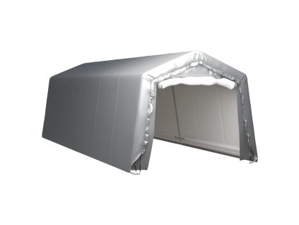 vidaXL Úložný stan 370x750 cm oceľový sivý