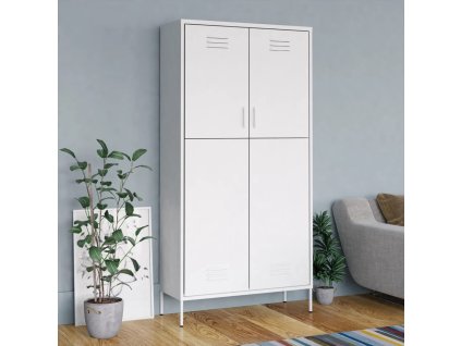 vidaXL Skriňa biela 90x50x180 cm oceľová