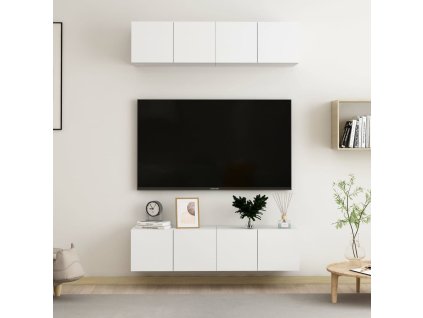 vidaXL TV skrinky 4 ks, biele 60x30x30 cm, kompozitné drevo