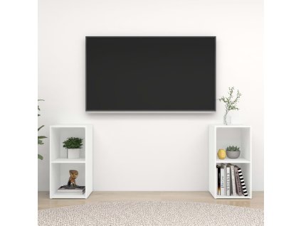 vidaXL TV skrinky 2 ks, biele 72,5x35x36,5 cm, kompozitné drevo
